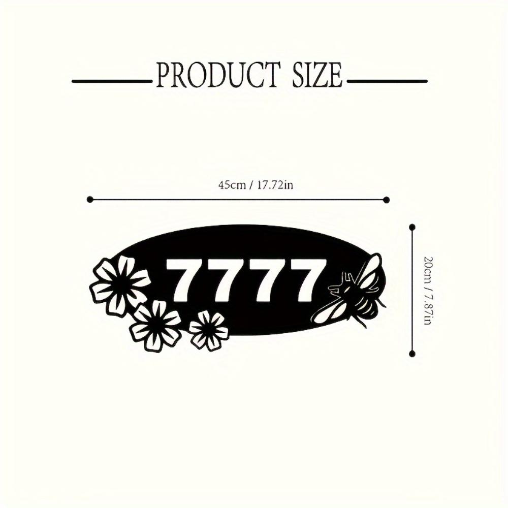 

Metal Address Sign 7777 Black Iron Wall Mount Handcrafted Durable Easy Install Home Decor