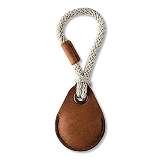 Crazy Horse Craft Brand AirTag Case Genuine Leather Cover Protective AirTag Classic Brown AT-CB