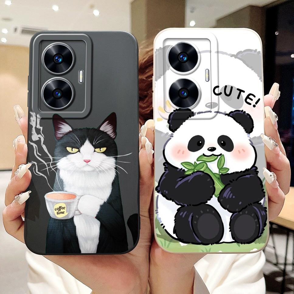 For Realme C55 6.72" Case New Cute Cartoon Print Soft Silicone Shockproof Cover For Oppo Realme C55 RMX3710 Bumper Phone Case