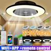 ABS + Acrylic Ceiling Fan with Light Remote Control Phone APP Wifi Control 3-Color LED ceiling Light Dimming 3Speed Wind for Bedroom 220V