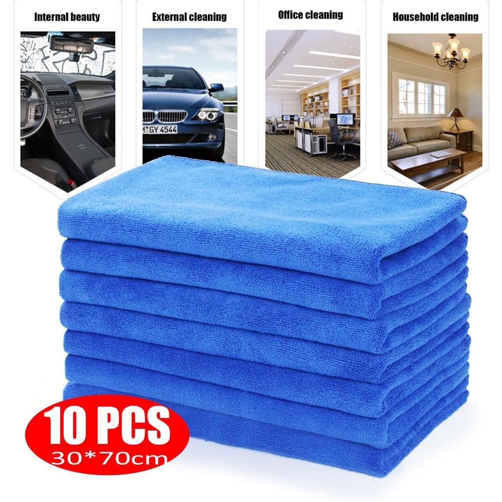 10Pcs 30X70cm/30x30cm Cleaning Towel Microfiber Cloth NoScratch Car
