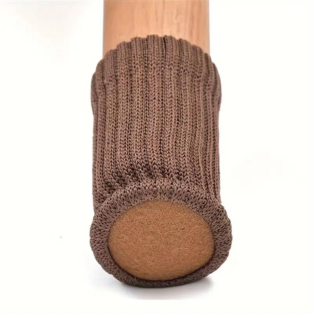 100pcs Cloth Table Chair Leg Socks Woolen High Elastic Floor Protectors Non-Slip Chair Leg Feet Covers Knitted Furniture Pad Set