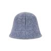 VARZAR VA Curved Oval Metal Washed Knit Bucket Hat Soft Blue