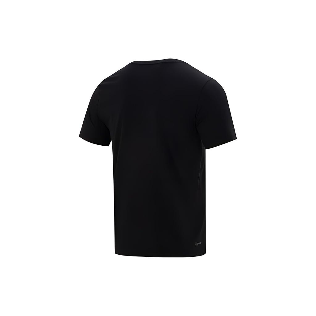 Li Ning Badminton Series Logo Print Letter Round Neck Pullover Short Sleeve T-Shirt Unisex Tops Black AHST699-2