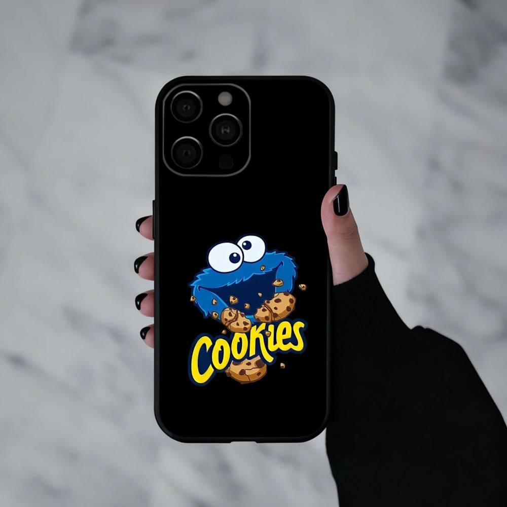 

C-Cookie-M-Monster-R Смешной Чехол Для Телефона Для iPhone 17pro,16,15,14,13,12,11 Plus,Pro Max,XS,Мягкий Силиконовый Черный Чехол iPhone17PRO