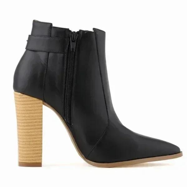 Women Ankle Boots Winter Autumn Fashion Pointed Toe 11cm Thick High Heels Lady Shoes Heeled Sexy Nightclub Red Short Boots