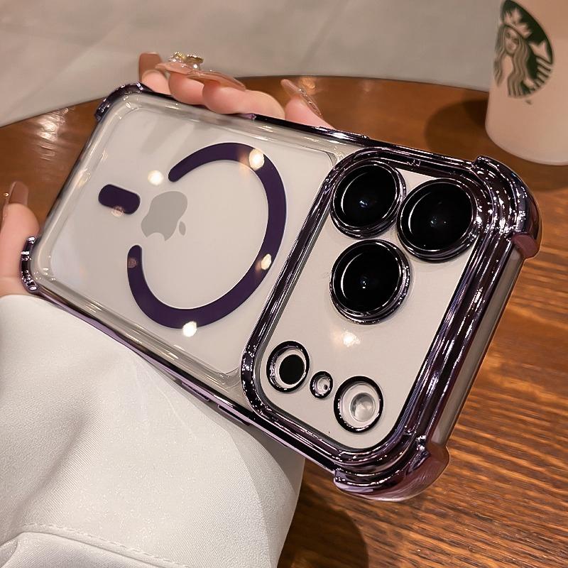 

For MagSafe Transparent Case For For Iphone 12 13 14 15 16 17 Pro Max Plus Air Magnetic Clear Shockproof Bumper Cases Cover iPhone 15 Plus