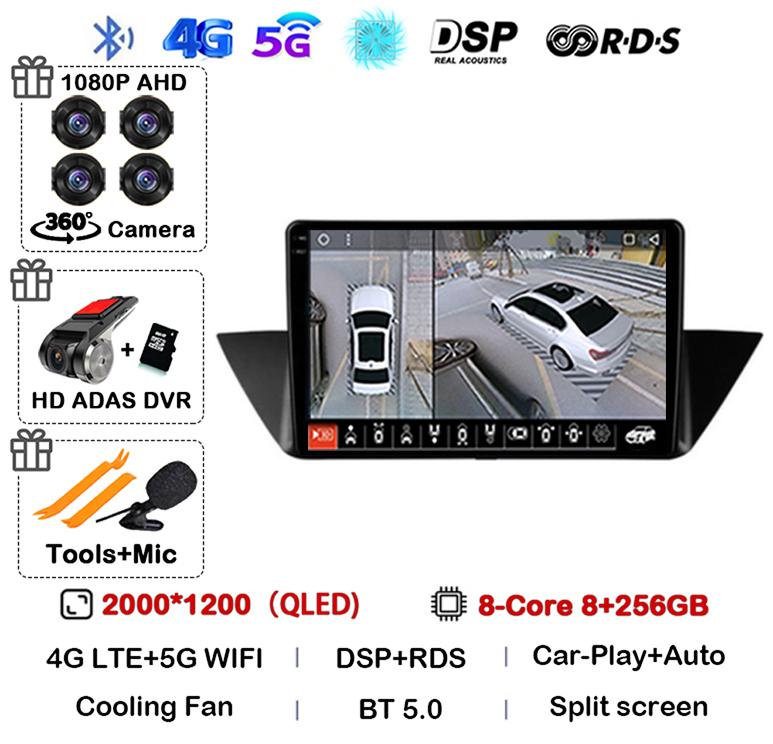 10"Android 14 Auto CarPlay For BMW X1 E84 2009 2010 2011 2012 Car Radio Multimedia Video Players Gps Navigation Stereo Head Unit