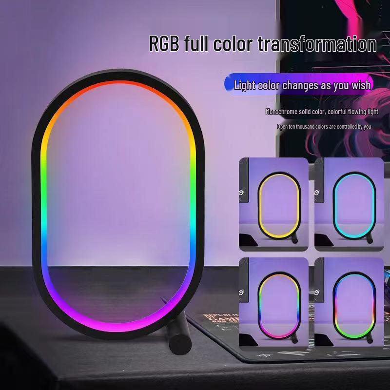 RGB Ambient Light Ring: Creative Decorative Lamp for Desktop or Bedside, Perfect for Night Light and E-sports Setup.