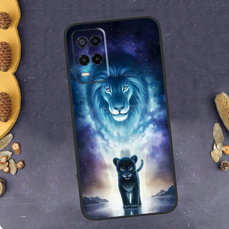 Animal Lion Phone Case For Oppo A94 A74 A54 A15 A18 A38 A58 A78 A98 A40 A60 A80 A16 A76 A96 A57S A17 A77