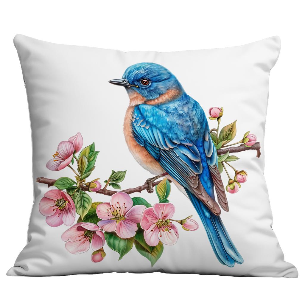 New Spring Flower and Bird Print Pillowcase Home Living Room Sofa Cushion Pillowcase