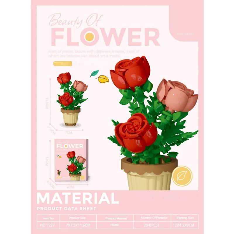 

Строительный блок, цветочный горшечный орнамент, маленький размер, подсолнух, роза, совместим со строительными блоками, игрушки для девочек