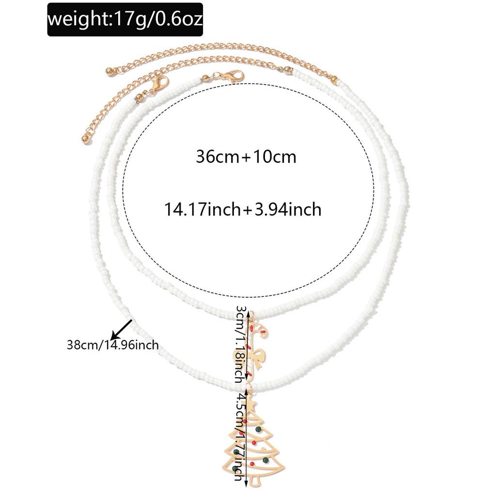 Christmas Necklace Geometric Metal Candy Tree Pendant For Women
