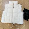 Velvet stand-up collar drawstring cotton clothes vest women's winter new fashion loose versatile thermal vest