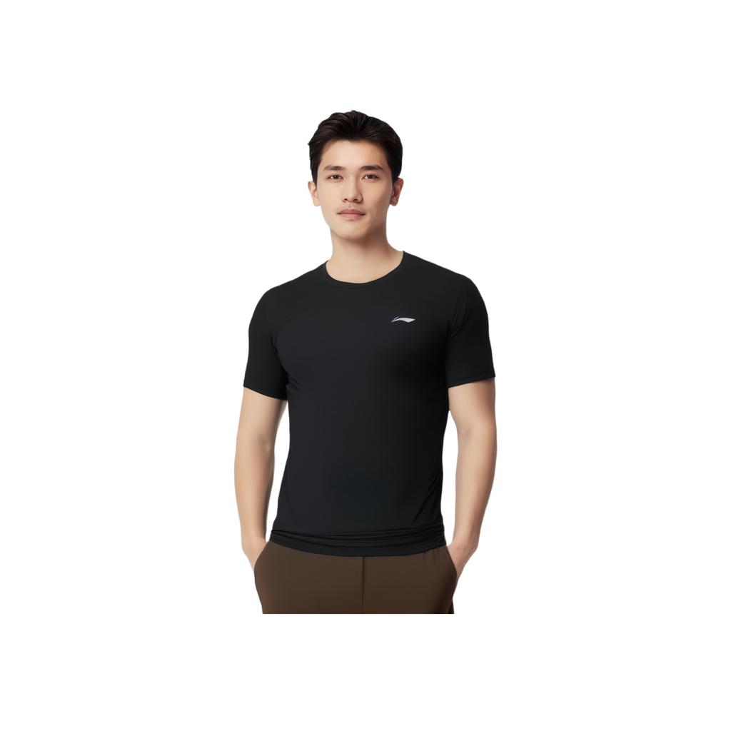 Li Ning Sports Fitness Clothing Gym Football Basketball Training Short Sleeve Breathable Quick Dry Cycling Wear Men tops AUDS099