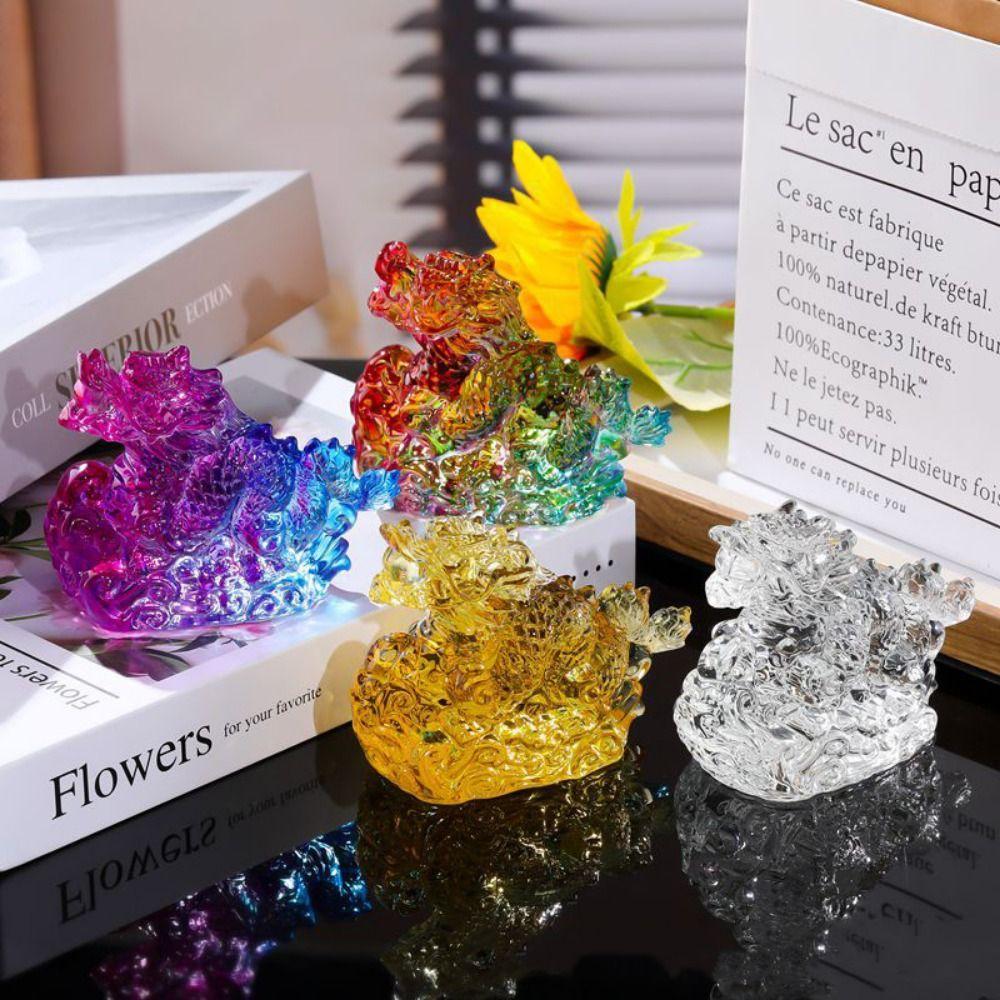 

Decorative Chinese Zodiac Dragon Figurines Glass Dragon Figurine Ornaments Office