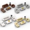 City Furniture Bed Series Creative Bricks TV Kitchen Bedroom Bathroom Parts Basketball Stand DIY Kits Kids Toys Building Blocks