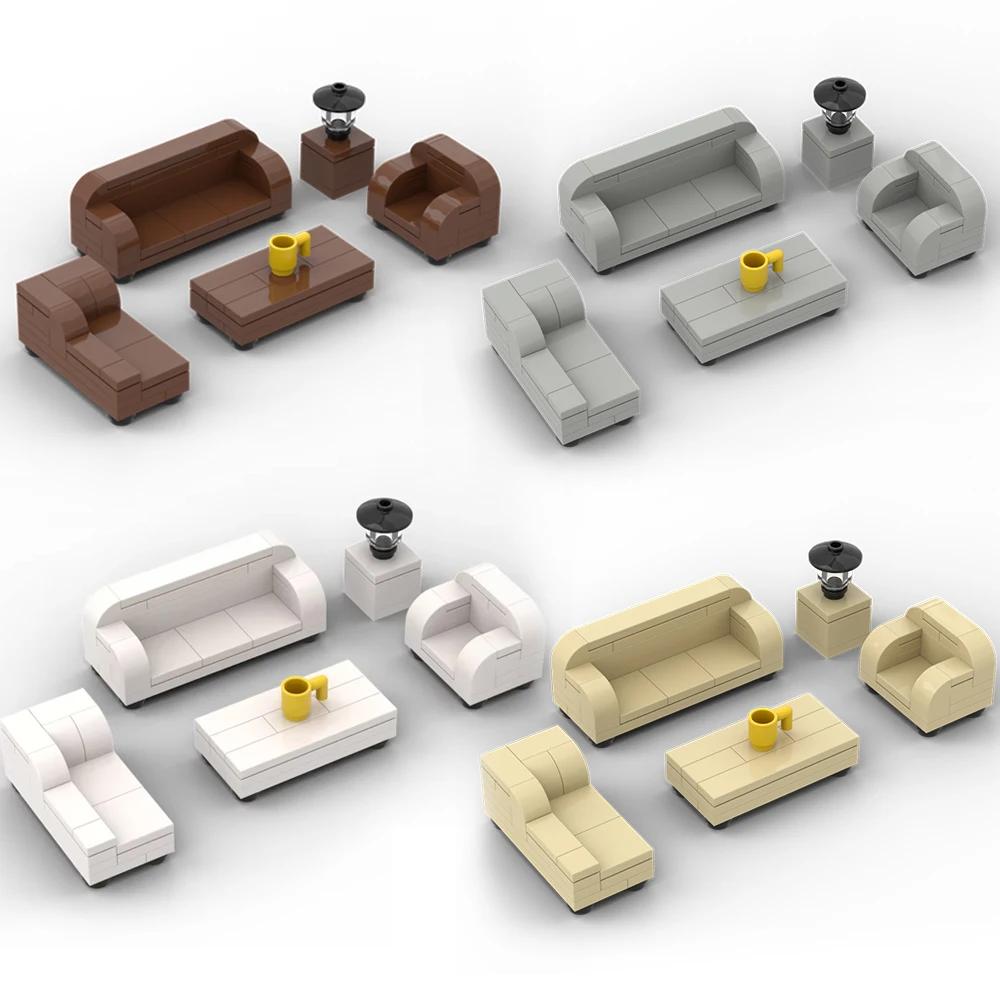 City Furniture Bed Series Creative Bricks TV Kitchen Bedroom Bathroom Parts Basketball Stand DIY Kits Kids Toys Building Blocks