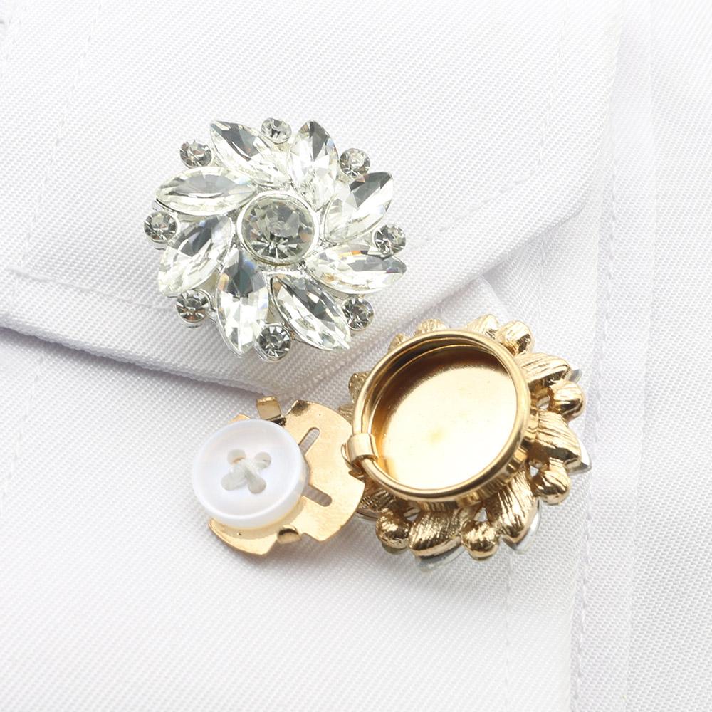 Top Selling 2 pieces of 26MM Clothing With Cufflinks, Women's Temperament Shirt, Formal Dress Cufflinks, Simple Rhinestone Cuffl
