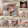 popular female singer MMARiA Cushion Cover Pillowcase Antidustmite Invisible Zipper Short Plush Sofa Cushion
