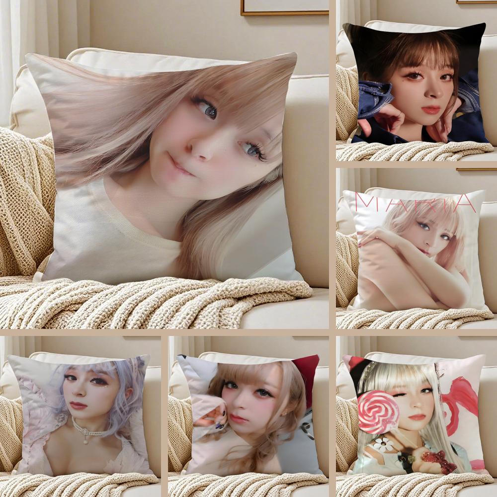 popular female singer MMARiA Cushion Cover Pillowcase Antidustmite Invisible Zipper Short Plush Sofa Cushion