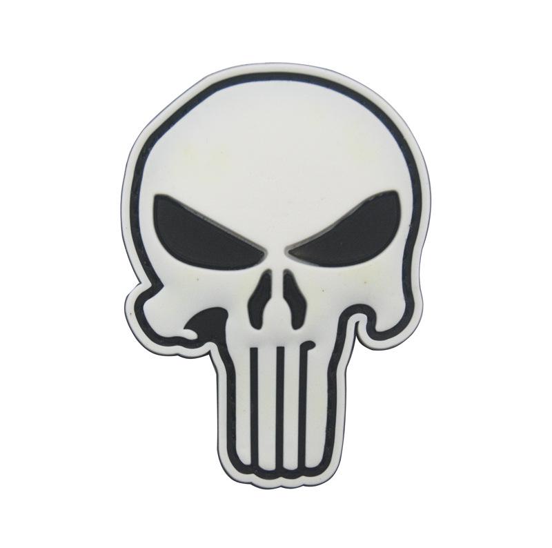 3D PVC Punisher Skull Morale Velcro Patch for Tactical Backpack