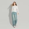Shetu Women's Semi-High Collar Slim Fit Knit Tee