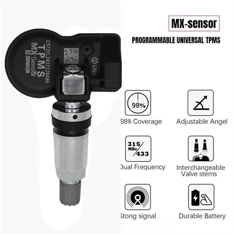G9-TPMS Tire Pressure Sensors 10Pcs Universal Programmable MX Sensor 315MHZ+ 433Mhz 2 In 1 For Autel Tool TS408 TS508 ITS600