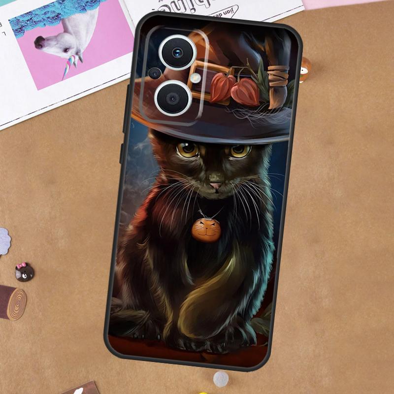 Witch Cat For OPPO Reno 7 8 Lite 10 11 12 13 14 Pro 8T 11F 12F 13F 14F OPPO Find X8 X5 X6 X9 Pro Case