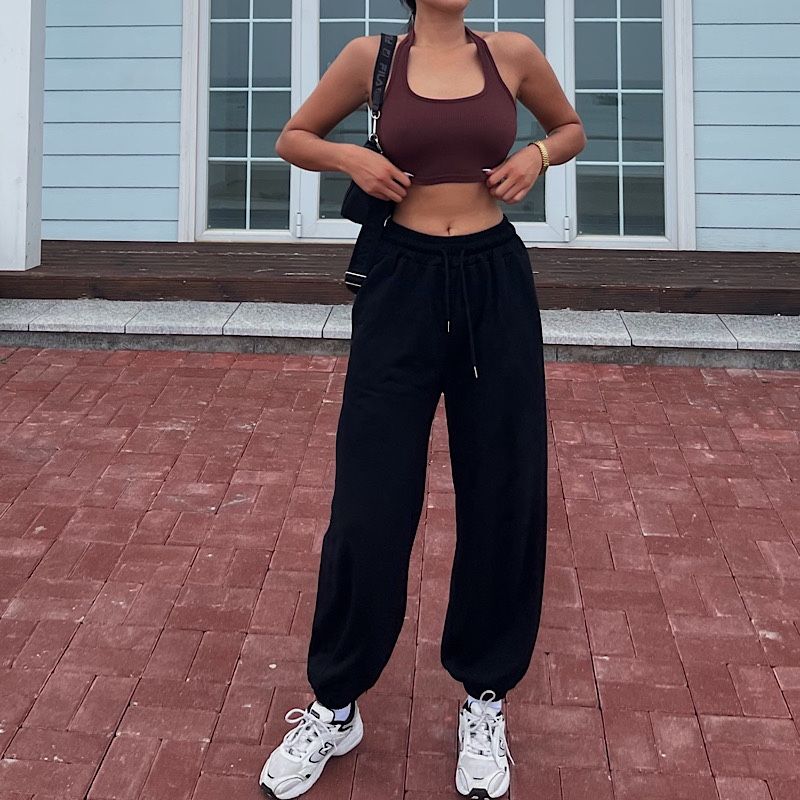 Akiyo Studio Fashion Style Loose Sweatpants Elastic High Waist Terry Casual Pants Trendy Girls