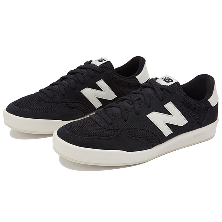 New Balance NB 300 Piele de Vaca cu Doua Straturi Material Îmbrăcăminte Casual Durabil Ușor Respirabil Pantofi de Skate Low-Top Sneaker Unisex Negru Alb CRT300K1