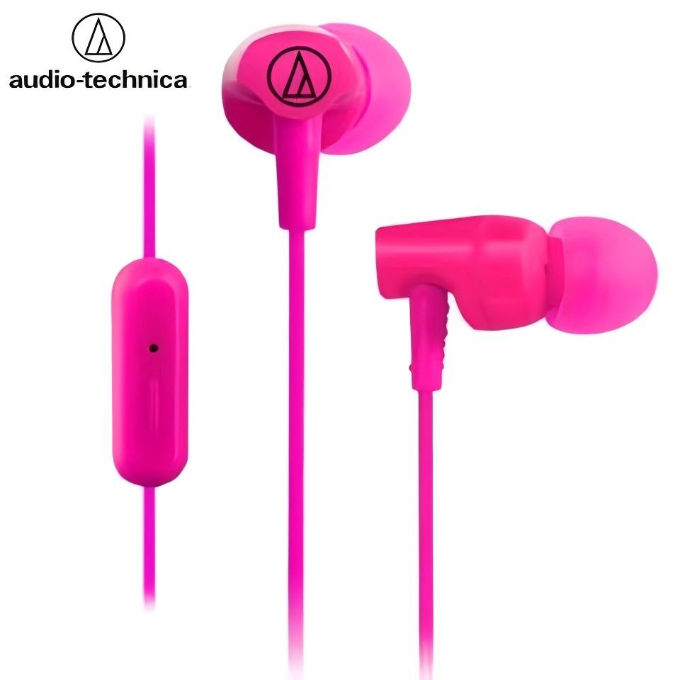 

Original Audio Technica ATH-CLR100IS 3.5mm Wired Earphone HIFI In-ear Deep Bass Earbuds Hi-Res Headset 1-button Remote with Mic рожевий