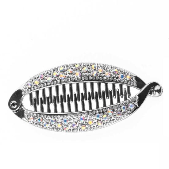 

Women Girl Banana Fish Shape Hairpin Rhinestone Hair Clip Grip Barrette Headwear серебряный