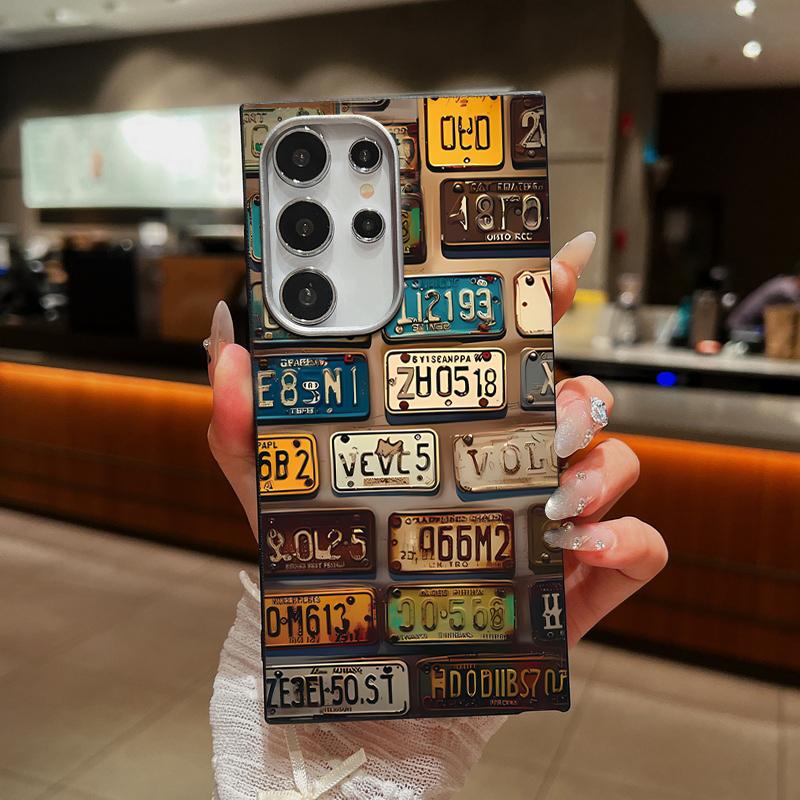 

Для Samsung S25 Ultra S24 FE S23 S22 S21 A56 A36 A16 A55 A15 чехол с номерным знаком, мягкий, ударопрочный, тонкий, матовый, с текстурой кожи TPU, чехол для телефона Samsung A54 чёрный