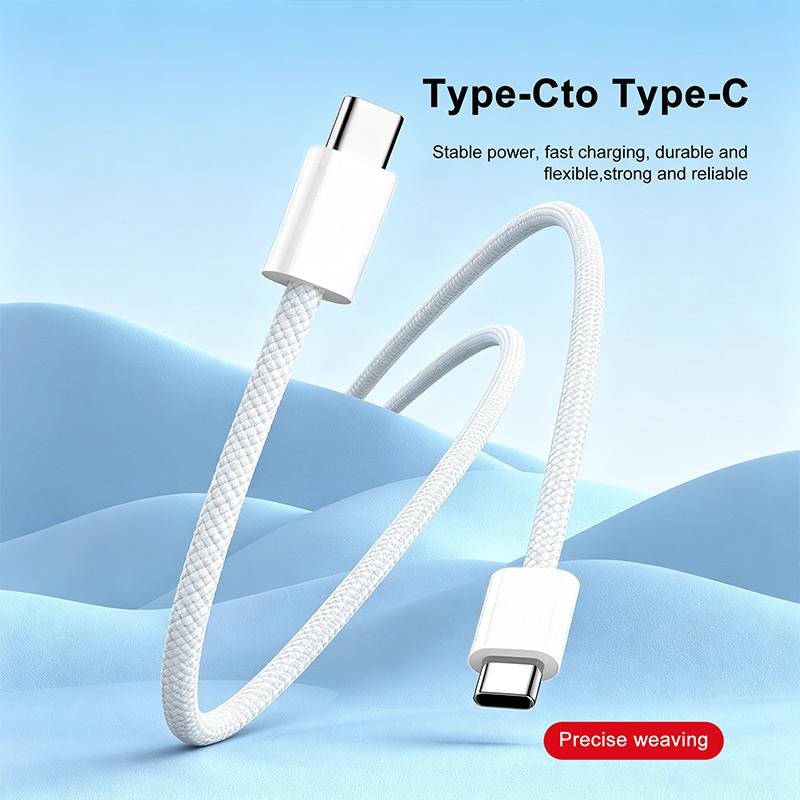 Original Apple 1M Type‑C To Type‑C Braided Fast Charging Cable Stable Power Delivery Durable Wire Universal Compatibility For Tablet Laptop