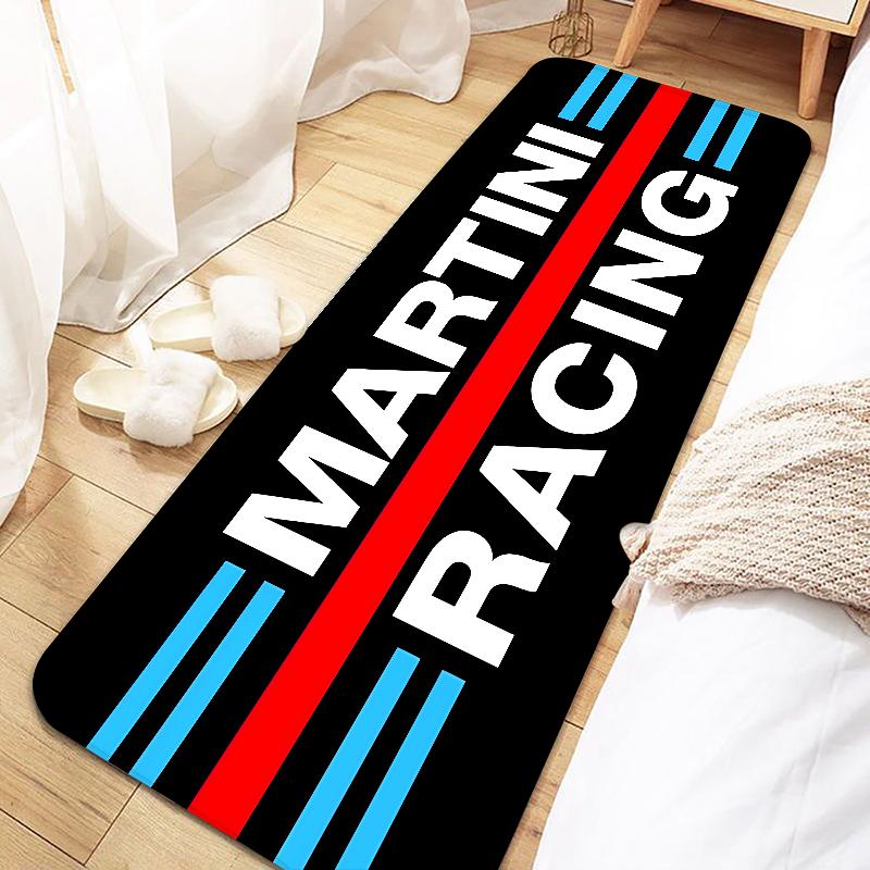 Martini Racing Auto Teppich Teppich für Wohnzimmer Dekor Schlafzimmer Bettseite Weiche Bodenmatte Maschinenwaschbar Flur Lounge Teppiche 40x60cm white