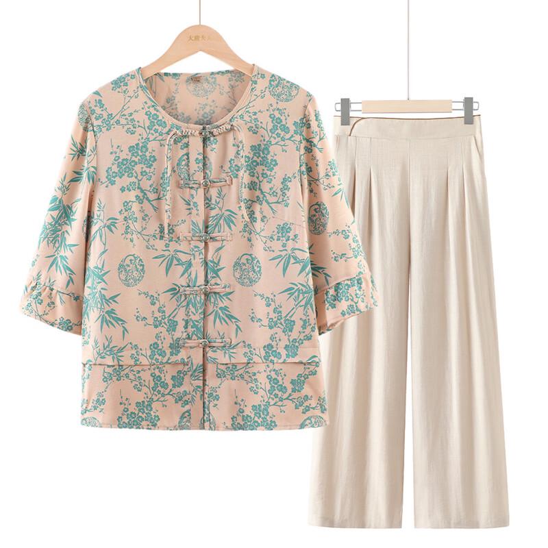 

Datang Furen Spring/Autumn 3/4 Sleeve Shirt Set for Women 3XL