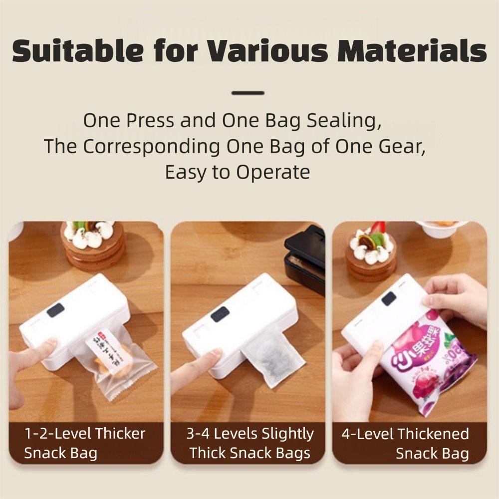 2 in 1 Heißsiegelmaschine Tragbarer Küchen-Lebensmittelversiegler Mini-Beutel-Heißsiegelgerät Haushalt
