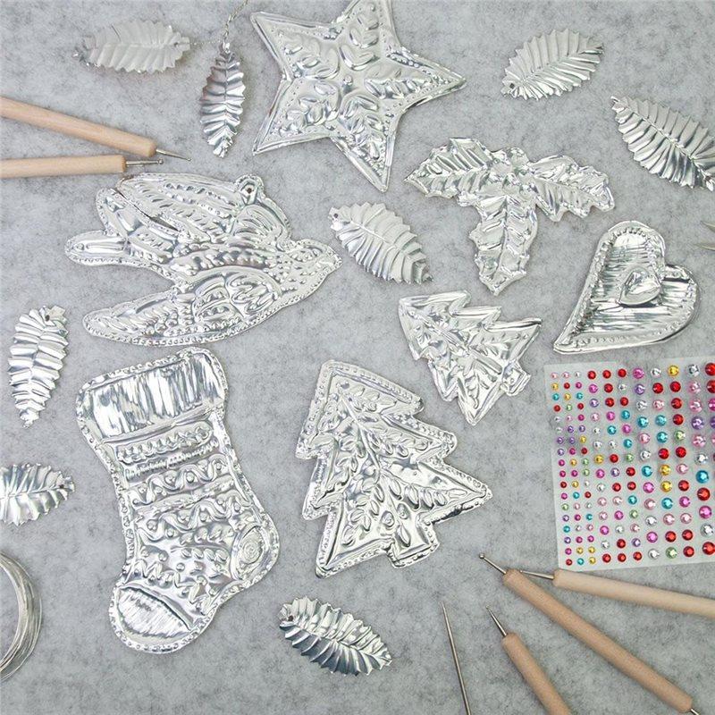 Gut-Für Weihnachten Für Kunst Schwerlast Geprägtes Aluminiumfolienblatt Relief 10 Stück 20X30cm Gold Silber Zinnfolienblätter