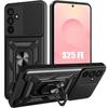 Protective Case - BOOLING - for Samsung Galaxy S25 FE - Black - Shockproof - With Rotating Ring