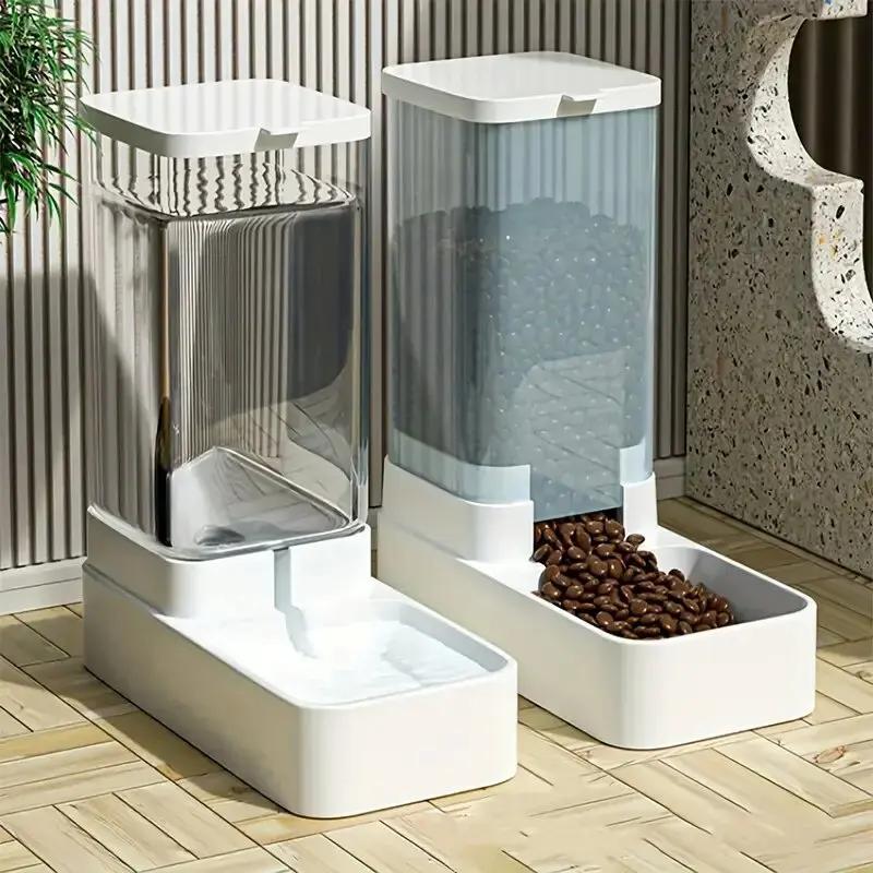 For cats and dogs1-2Gravity-Feed Plastic Automatic Pet Feeder and Waterer Set