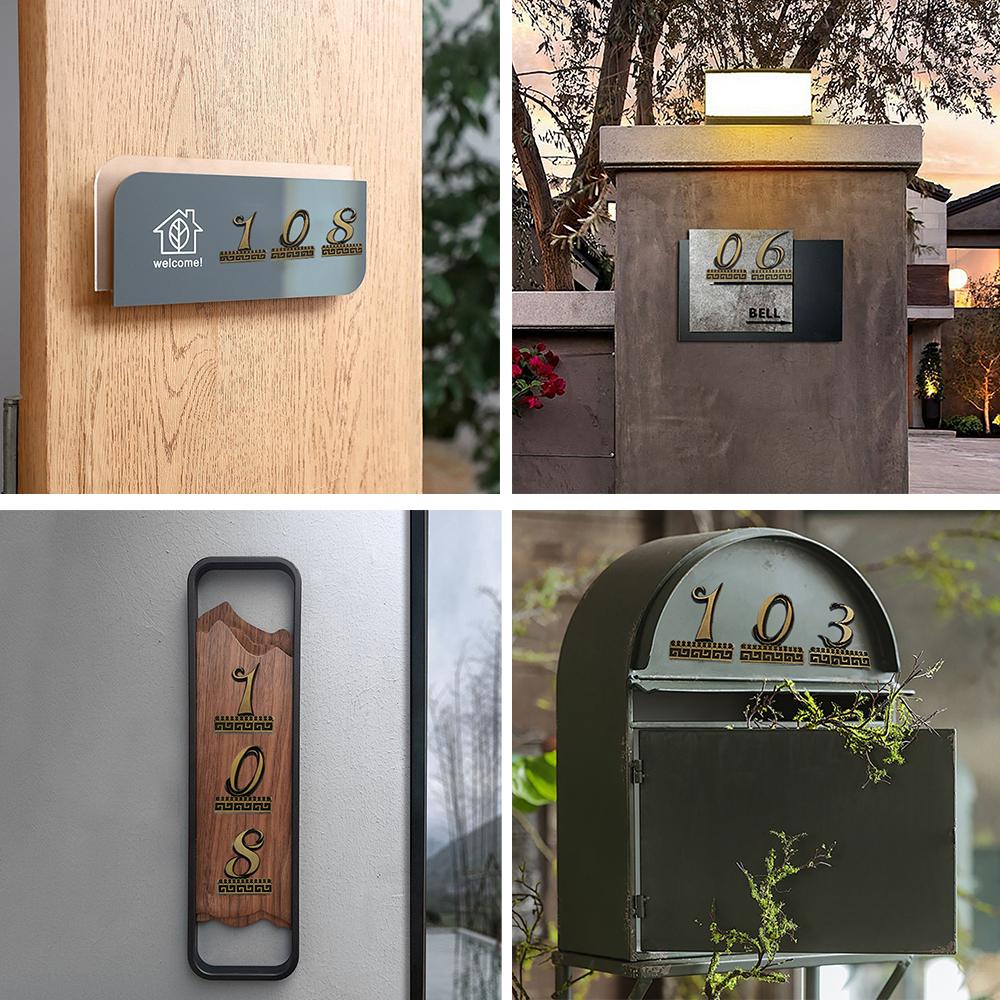 1PCS Relief Metal House Number with Magnet 5.8*4.5cm Door Number Apartment Door Numbers for Outdoor Hotel Home Mail Box Label
