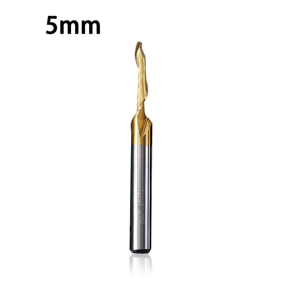 High Speed Steel HSS Coated M2 Single Flute Spiral End Mill Router Bit for Aluminum Copper Alloy uPVC Extrusions 80mm Length
