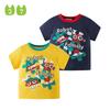 Children's Summer Clothing Kids Short-Sleeved T-shirt Cartoon Print Puzzle Case Tops Boys' Half Sleeve Pure Cotton Male Baby Clothes