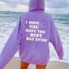 Women'S Fleece Shoulder Sleeve Sweater Plain Letter Print Kangaroo Pocket Drawstring Print Hoodie Jacket