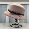 French Romantic High-end Lampshade Hat, Wool Top Hat, Women's Autumn/winter Warmth, Face-enhancing Little Hepburn Style Bucket Hat, Basin Hat