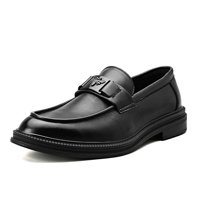 Leather shoes Men s leather soft leather cover foot slip-on loafers autumn breathable soft soled formal business casual shoes 40
