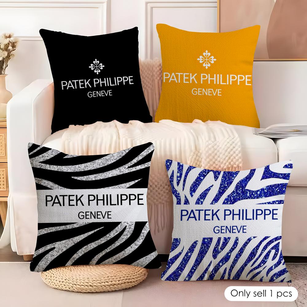 PPatek Watch brand PPhilippeS Cushion Cover Natural Linen Organic Fabric DoubleSided Printing Couch Pillow Covers Home Decor