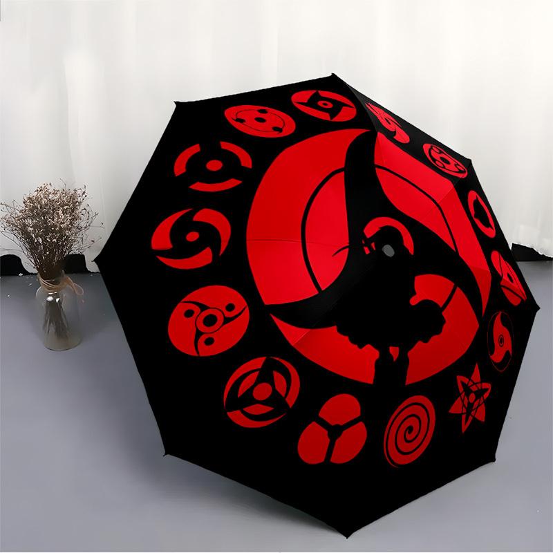 NARUTO Automatic Folding Umbrella with Sturdy Iron Frame, Portable Compact Travel Umbrella All-Season Use Parties 0807041