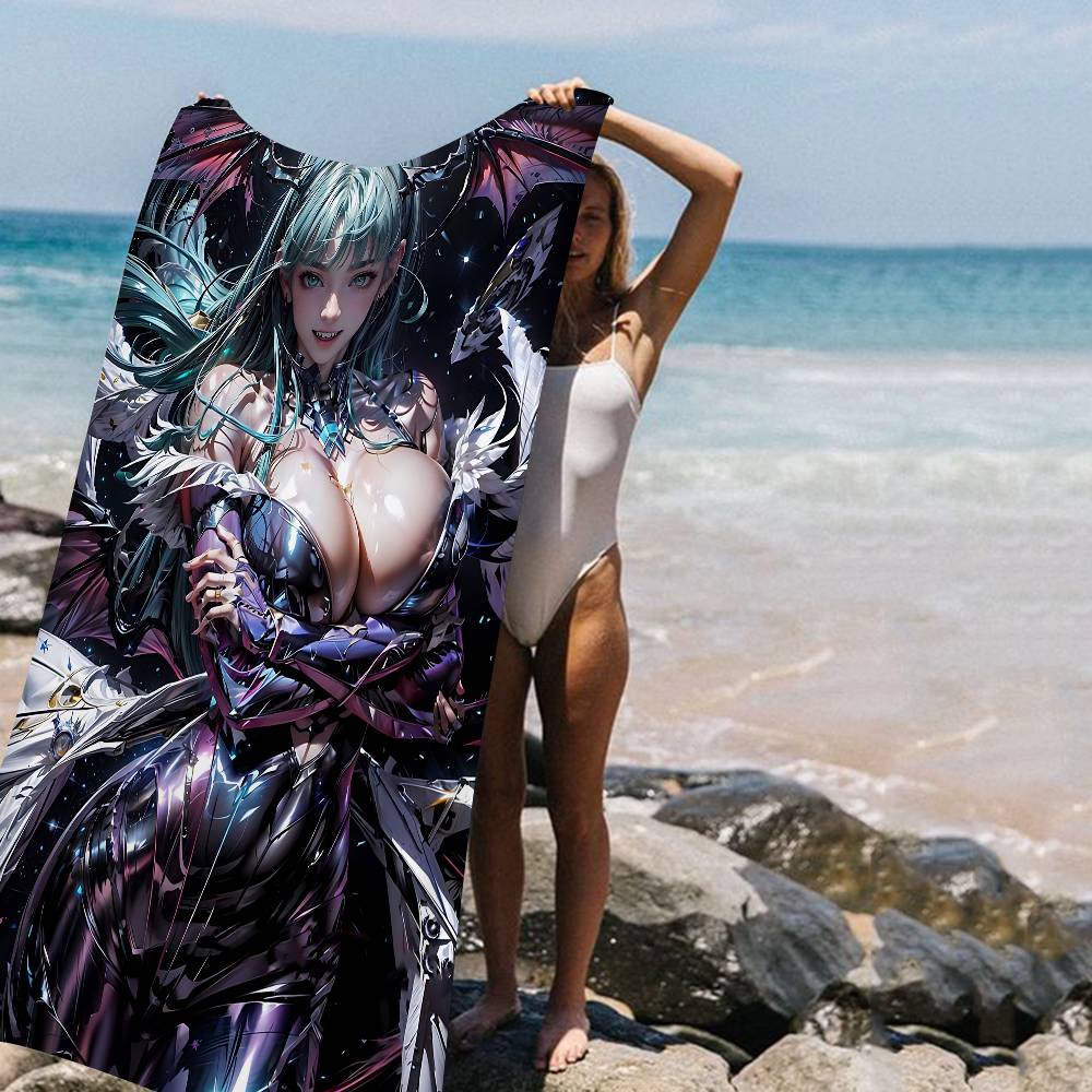 Girl Game M-morrigan Aensland Microfiber Beach Towel Absorbent Quick dry Soft Yoga Swimming Resort Mountain Climbing Towel